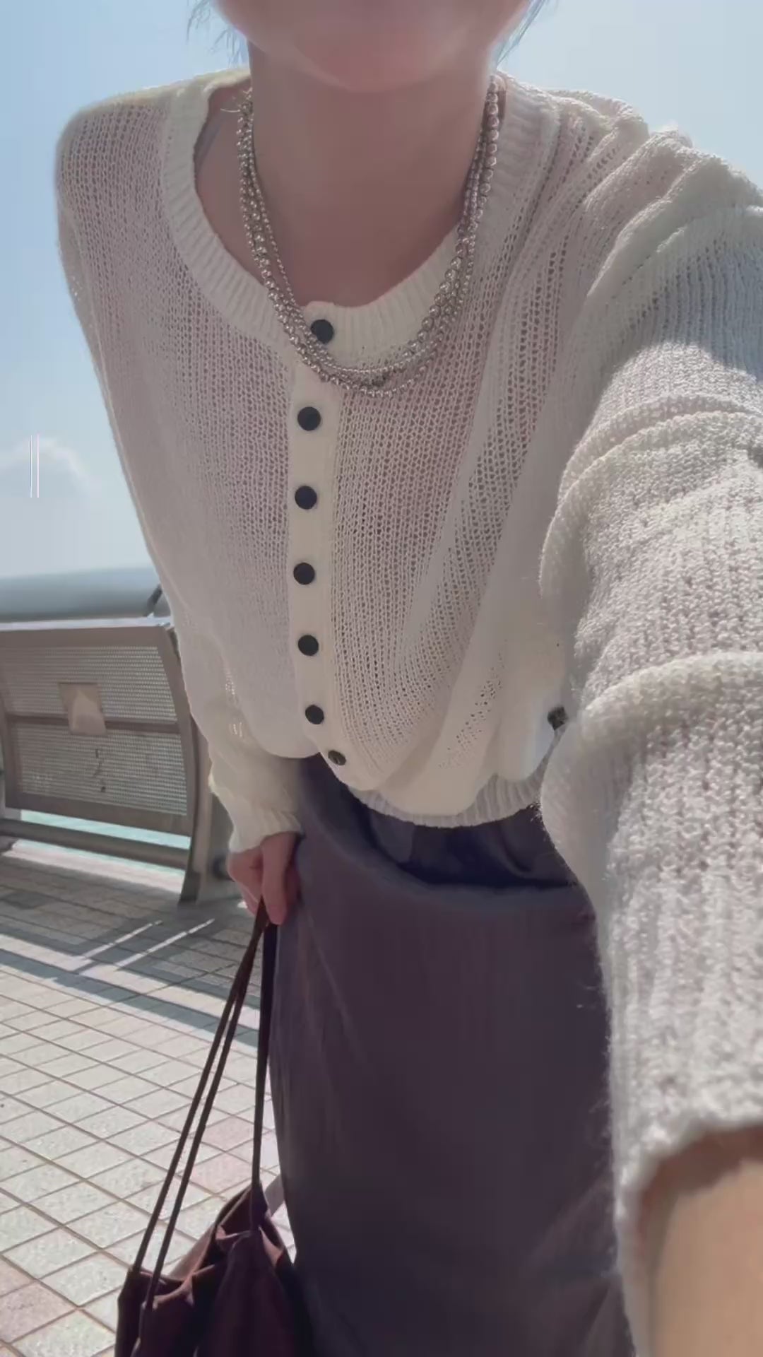 Breeze Slouchy Henley Knit Sweater 復古排扣薄針織衫